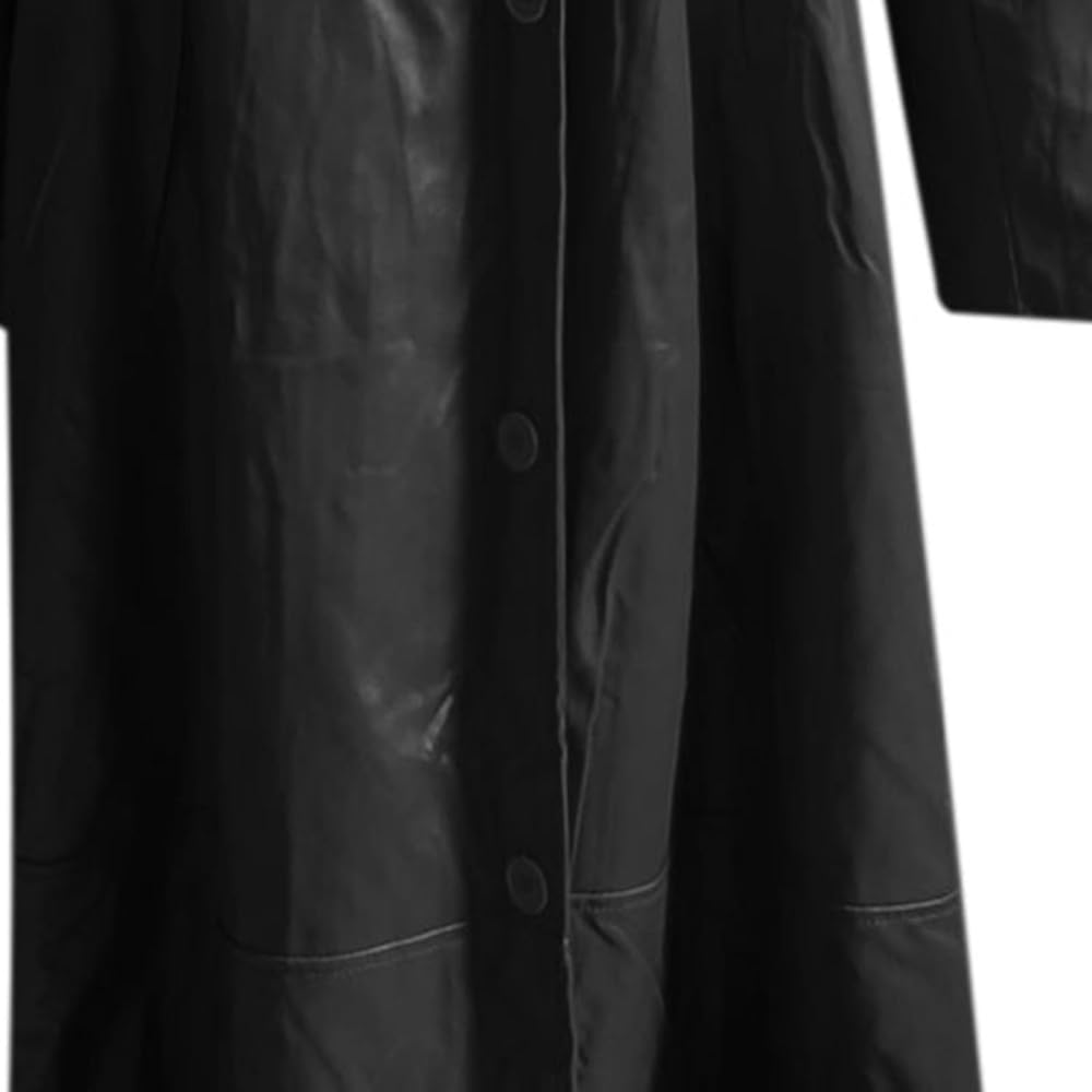 Officer Coat – Black Men's WW2 German Military Officer Leather Trench Coat Black